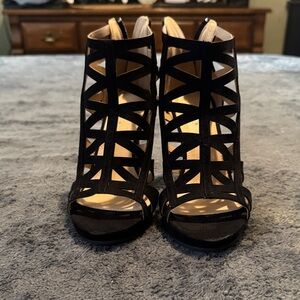 Charlotte Russe Black Strappy Heels